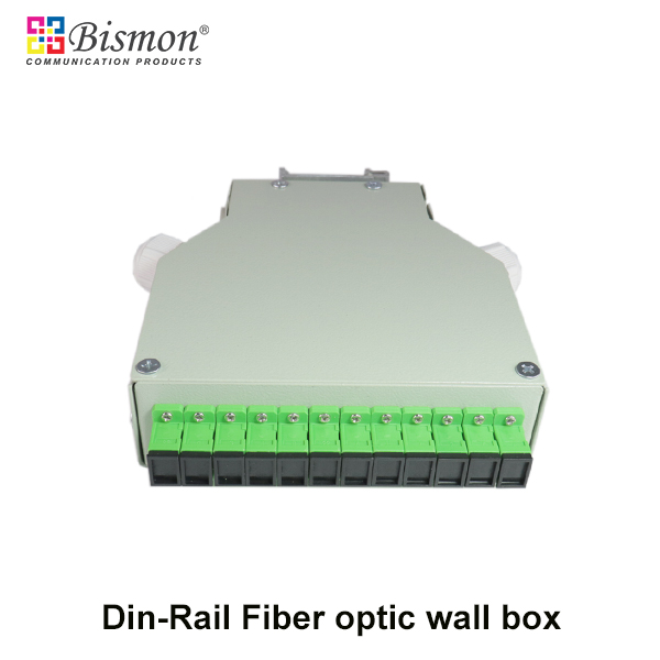 DIN-Rail 12 Core Wall Box fiber optic cable+SC/APC Adapter Simplex